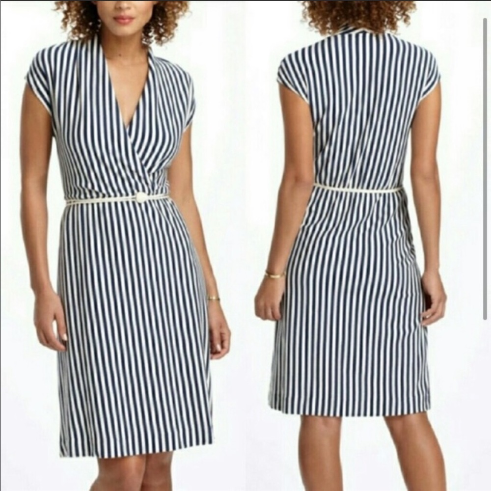 ANTHROPOLOGIE Saturday Sunday Navy striped dress